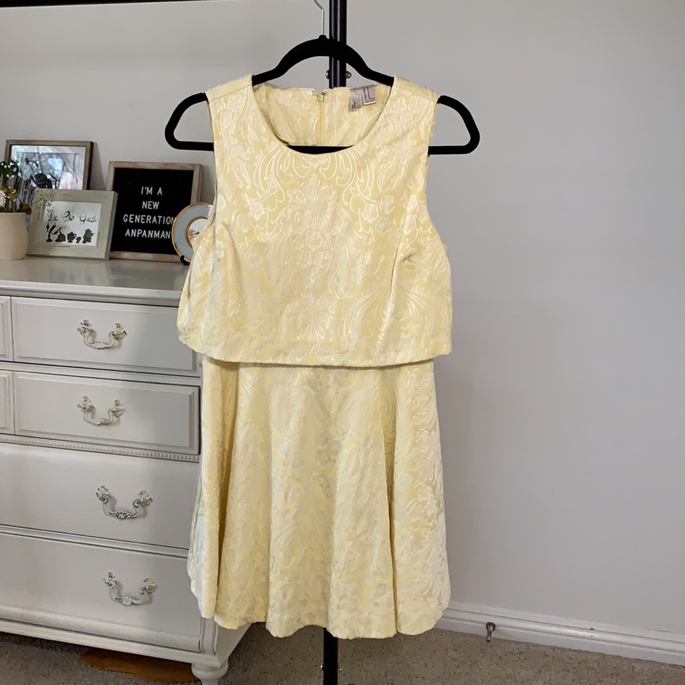 Yellow Jacquard Dress